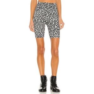 AFRM Khloe Biker Spring Leopard Black White Shorts S